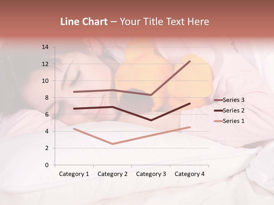 A Woman Laying In Bed With A Stuffed Animal PowerPoint Template
