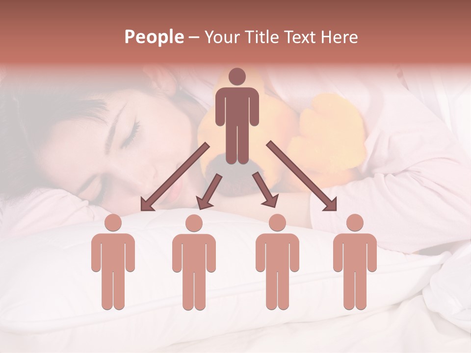A Woman Laying In Bed With A Stuffed Animal PowerPoint Template