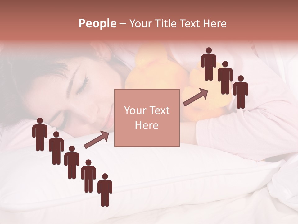 A Woman Laying In Bed With A Stuffed Animal PowerPoint Template