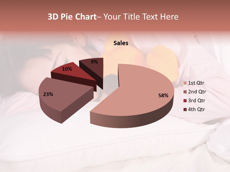 A Woman Laying In Bed With A Stuffed Animal PowerPoint Template
