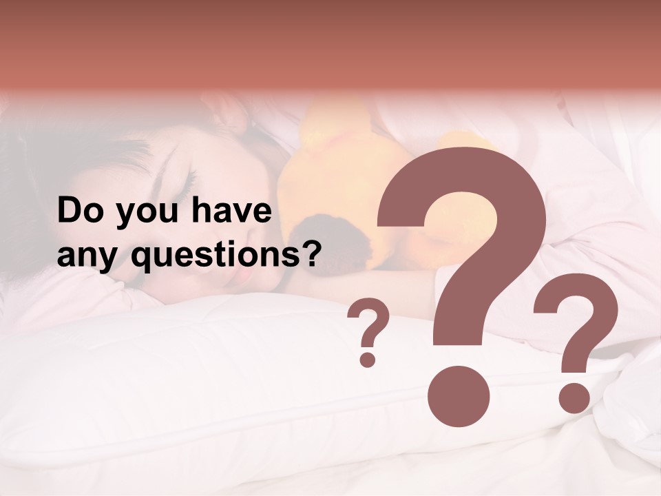 A Woman Laying In Bed With A Stuffed Animal PowerPoint Template