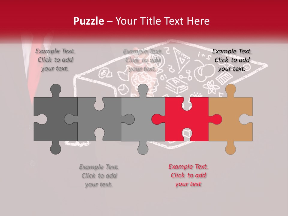 A Man In A Suit Holding A Chalkboard With A Graduation Cap On It PowerPoint Template