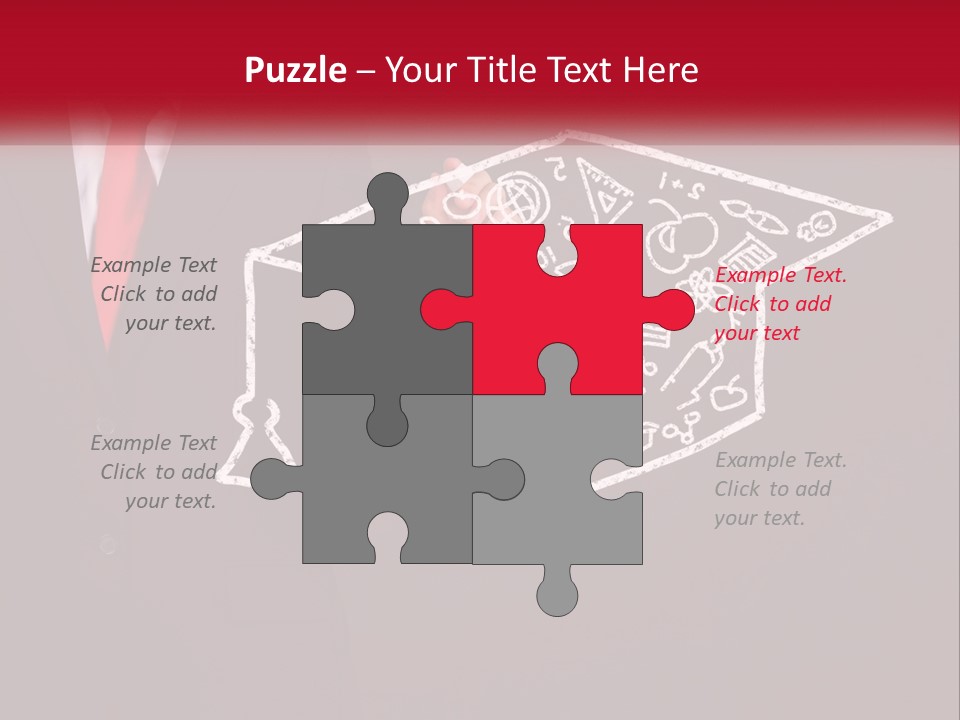 A Man In A Suit Holding A Chalkboard With A Graduation Cap On It PowerPoint Template