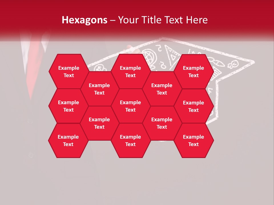 A Man In A Suit Holding A Chalkboard With A Graduation Cap On It PowerPoint Template