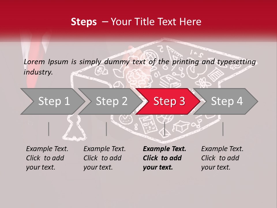 A Man In A Suit Holding A Chalkboard With A Graduation Cap On It PowerPoint Template
