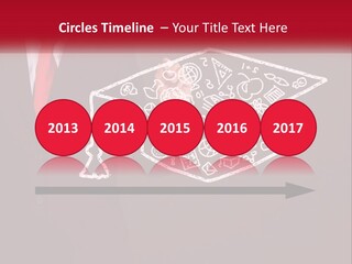 A Man In A Suit Holding A Chalkboard With A Graduation Cap On It PowerPoint Template