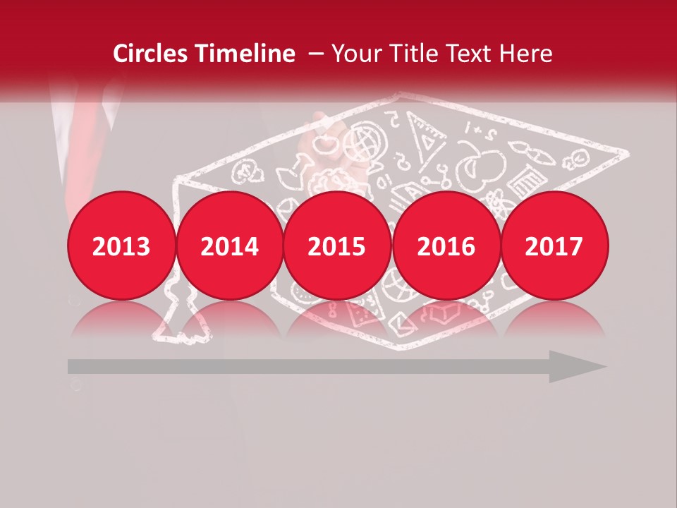 A Man In A Suit Holding A Chalkboard With A Graduation Cap On It PowerPoint Template