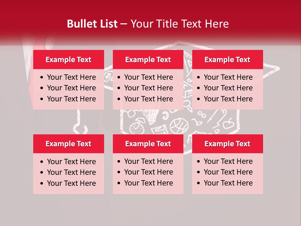 A Man In A Suit Holding A Chalkboard With A Graduation Cap On It PowerPoint Template