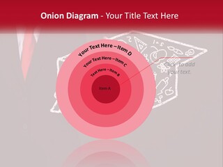 A Man In A Suit Holding A Chalkboard With A Graduation Cap On It PowerPoint Template