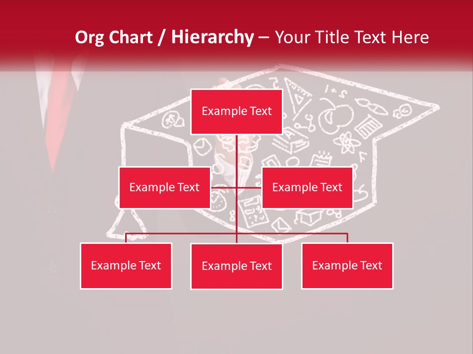 A Man In A Suit Holding A Chalkboard With A Graduation Cap On It PowerPoint Template