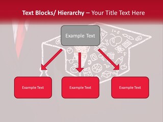 A Man In A Suit Holding A Chalkboard With A Graduation Cap On It PowerPoint Template