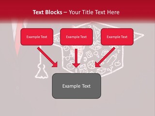 A Man In A Suit Holding A Chalkboard With A Graduation Cap On It PowerPoint Template