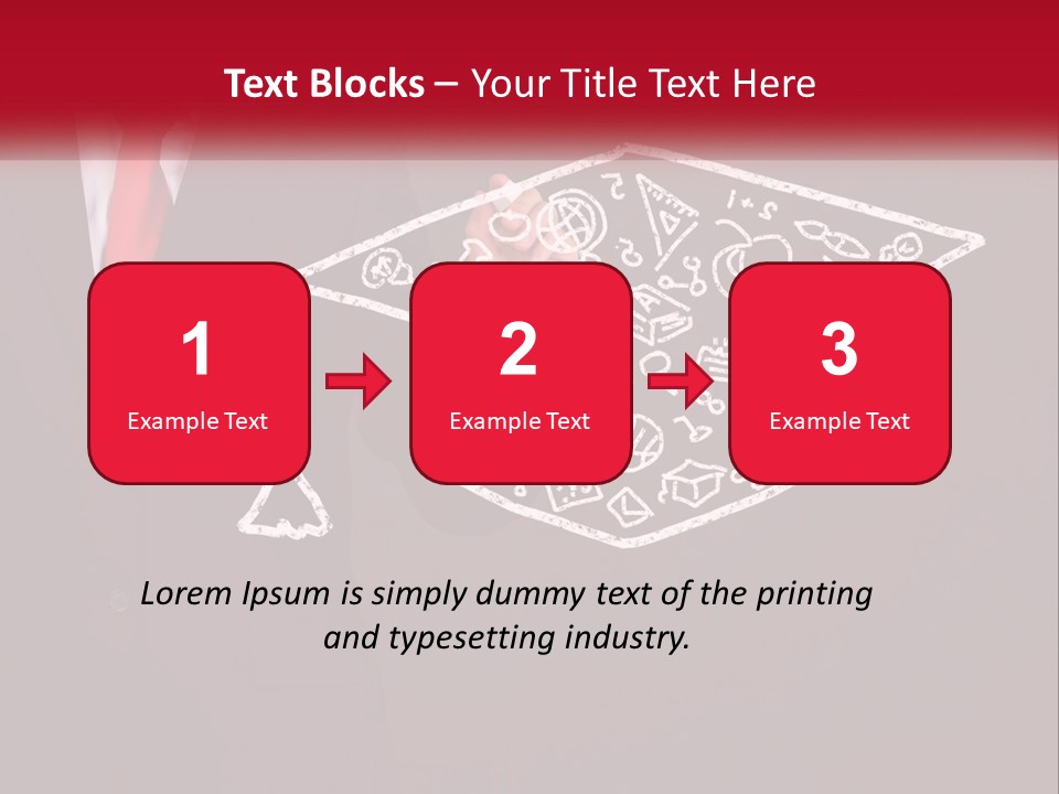 A Man In A Suit Holding A Chalkboard With A Graduation Cap On It PowerPoint Template