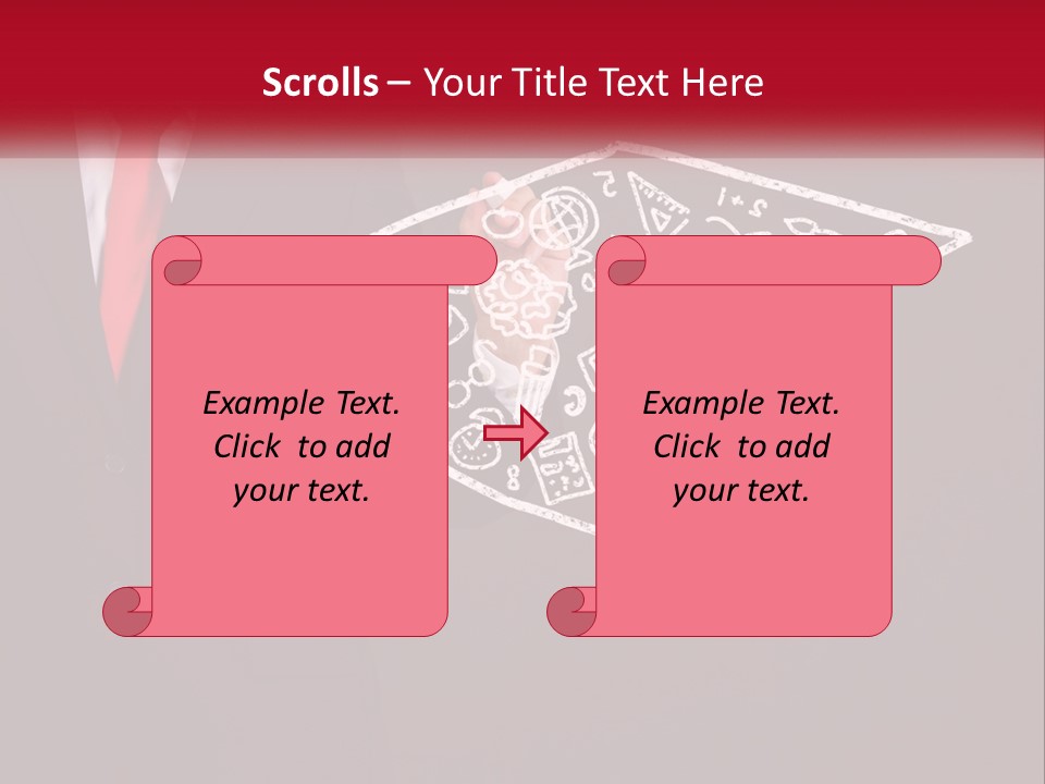 A Man In A Suit Holding A Chalkboard With A Graduation Cap On It PowerPoint Template