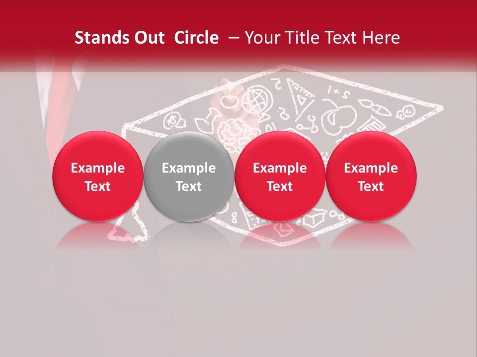 A Man In A Suit Holding A Chalkboard With A Graduation Cap On It PowerPoint Template