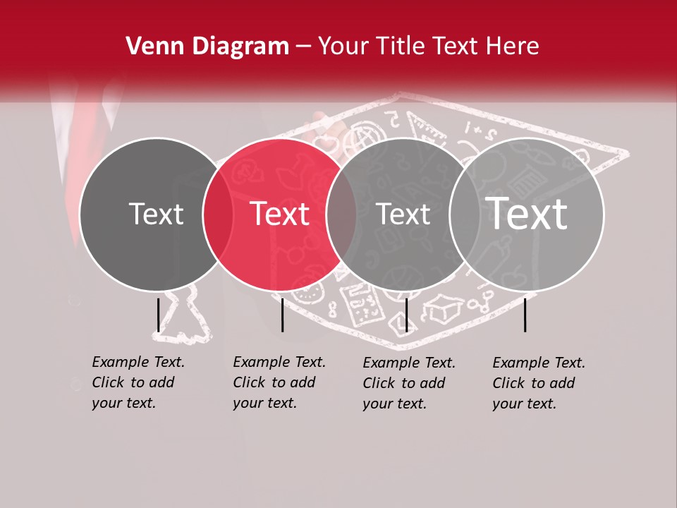 A Man In A Suit Holding A Chalkboard With A Graduation Cap On It PowerPoint Template