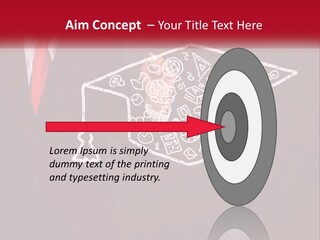 A Man In A Suit Holding A Chalkboard With A Graduation Cap On It PowerPoint Template