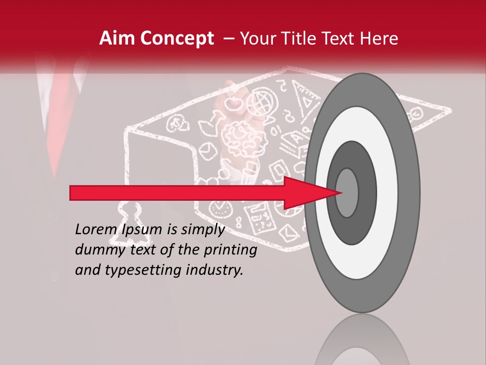 A Man In A Suit Holding A Chalkboard With A Graduation Cap On It PowerPoint Template