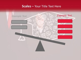 A Man In A Suit Holding A Chalkboard With A Graduation Cap On It PowerPoint Template