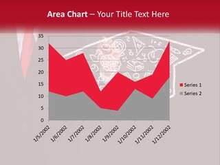 A Man In A Suit Holding A Chalkboard With A Graduation Cap On It PowerPoint Template