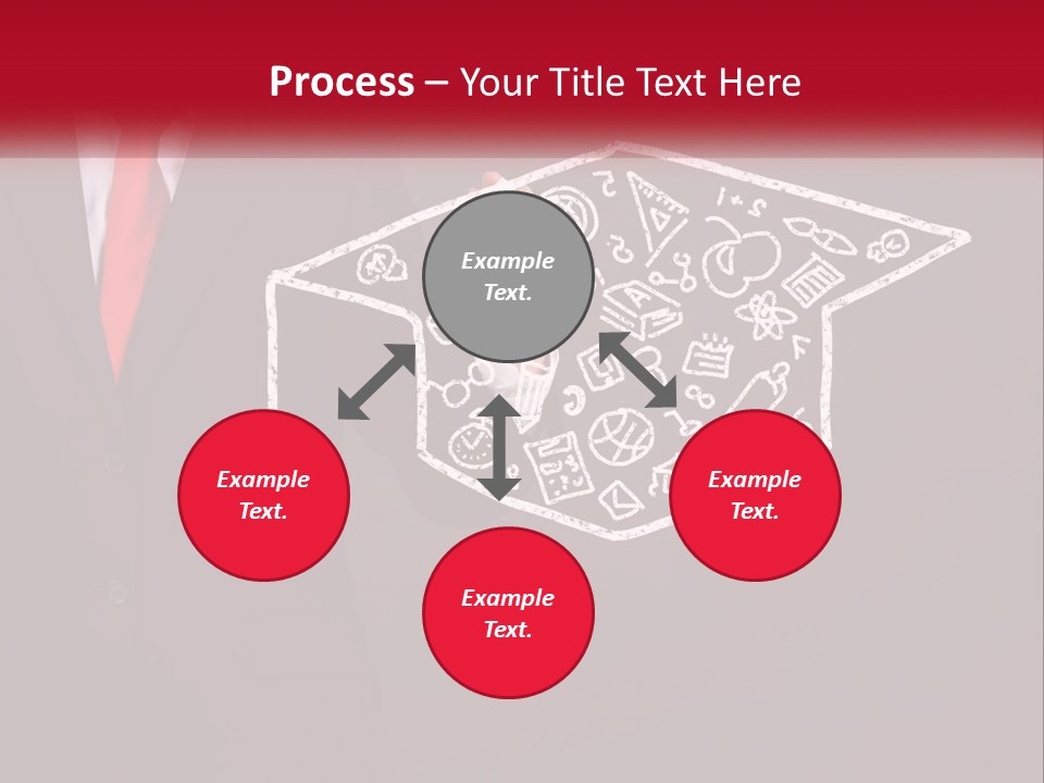 A Man In A Suit Holding A Chalkboard With A Graduation Cap On It PowerPoint Template