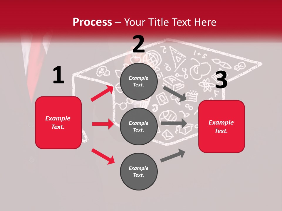 A Man In A Suit Holding A Chalkboard With A Graduation Cap On It PowerPoint Template