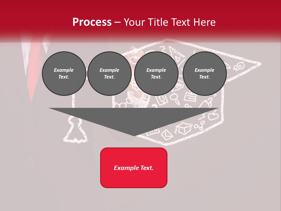 A Man In A Suit Holding A Chalkboard With A Graduation Cap On It PowerPoint Template