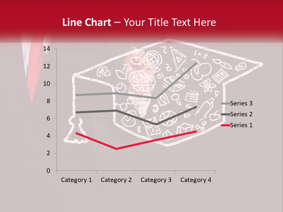A Man In A Suit Holding A Chalkboard With A Graduation Cap On It PowerPoint Template
