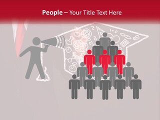 A Man In A Suit Holding A Chalkboard With A Graduation Cap On It PowerPoint Template