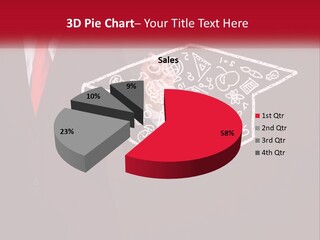 A Man In A Suit Holding A Chalkboard With A Graduation Cap On It PowerPoint Template