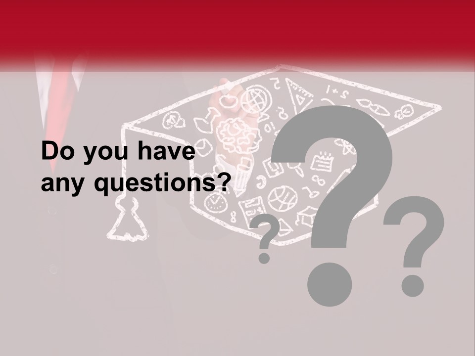 A Man In A Suit Holding A Chalkboard With A Graduation Cap On It PowerPoint Template