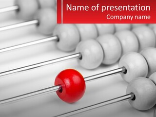 A Group Of Abacuss With A Red Ball In The Middle PowerPoint Template
