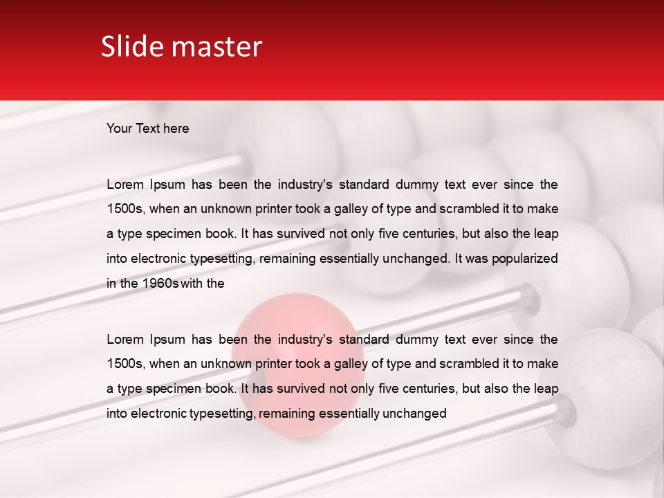 A Group Of Abacuss With A Red Ball In The Middle PowerPoint Template