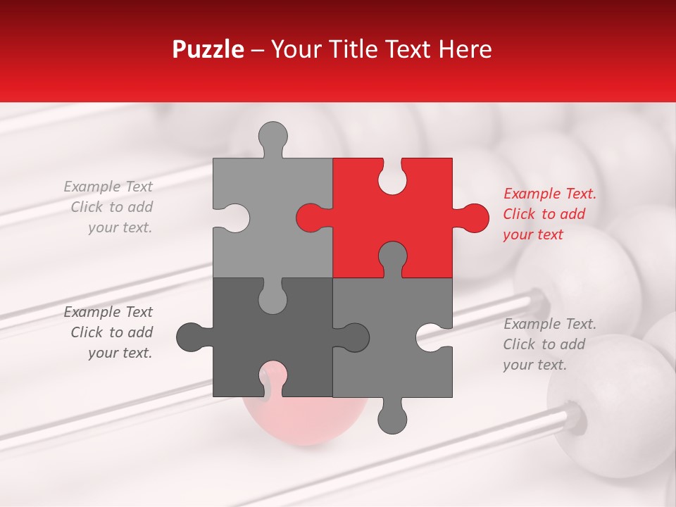 A Group Of Abacuss With A Red Ball In The Middle PowerPoint Template