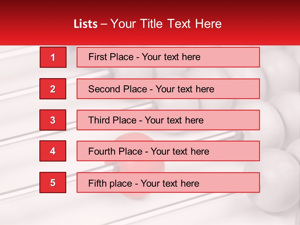 A Group Of Abacuss With A Red Ball In The Middle PowerPoint Template