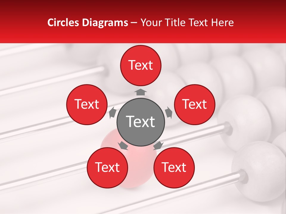 A Group Of Abacuss With A Red Ball In The Middle PowerPoint Template
