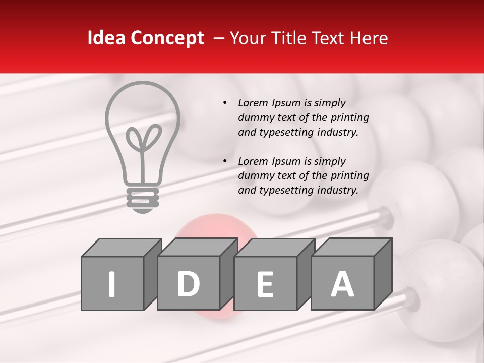 A Group Of Abacuss With A Red Ball In The Middle PowerPoint Template