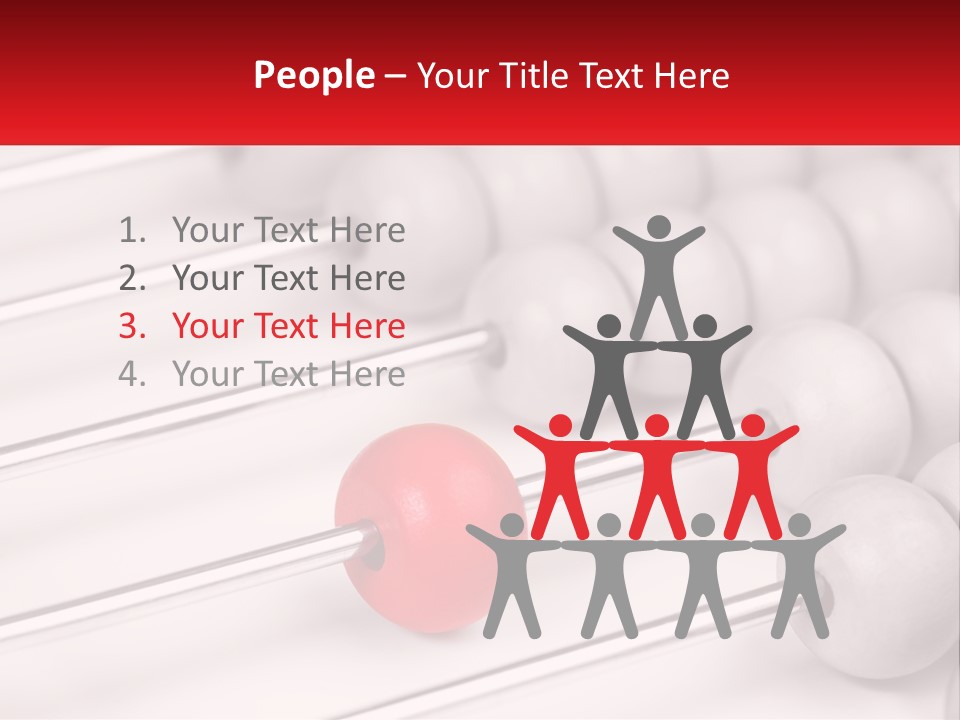 A Group Of Abacuss With A Red Ball In The Middle PowerPoint Template