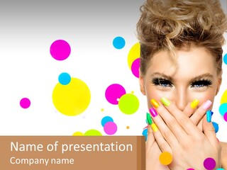 A Woman Covering Her Mouth With Her Hands PowerPoint Template