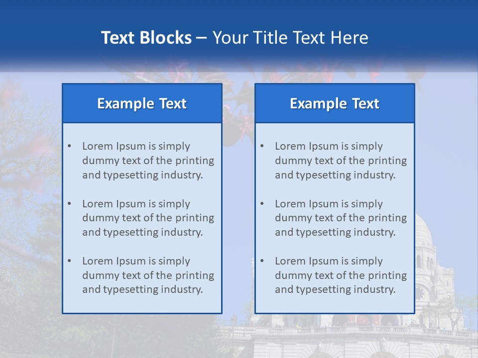 A Picture Of A Building With A Blue Sky In The Background PowerPoint Template