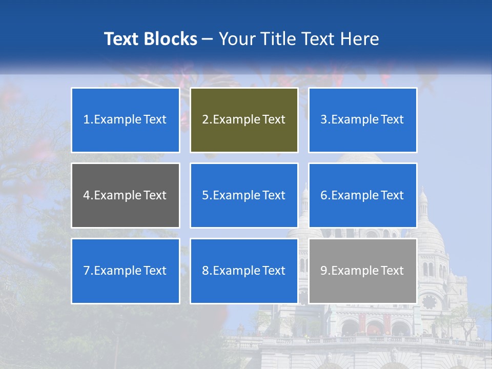 A Picture Of A Building With A Blue Sky In The Background PowerPoint Template