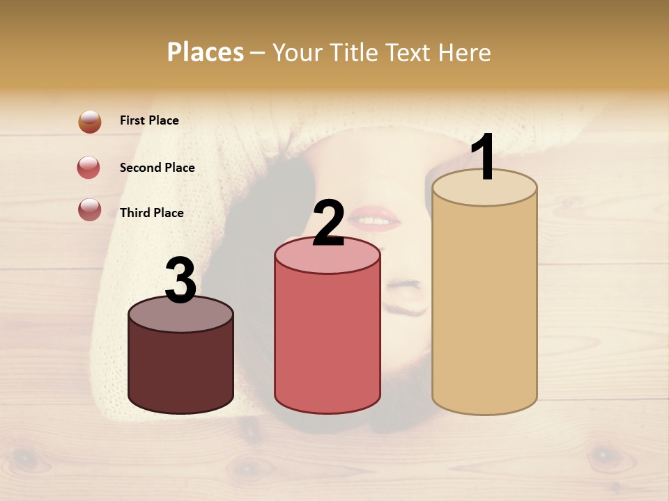 A Woman Laying Down On A Wooden Floor With Her Eyes Closed PowerPoint Template