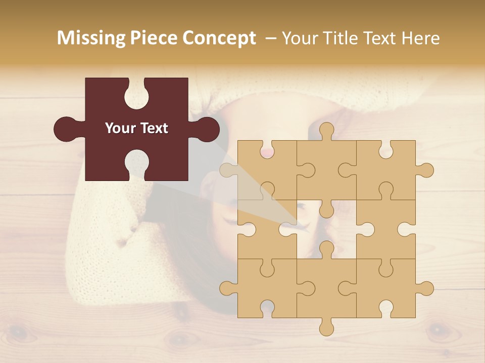 A Woman Laying Down On A Wooden Floor With Her Eyes Closed PowerPoint Template