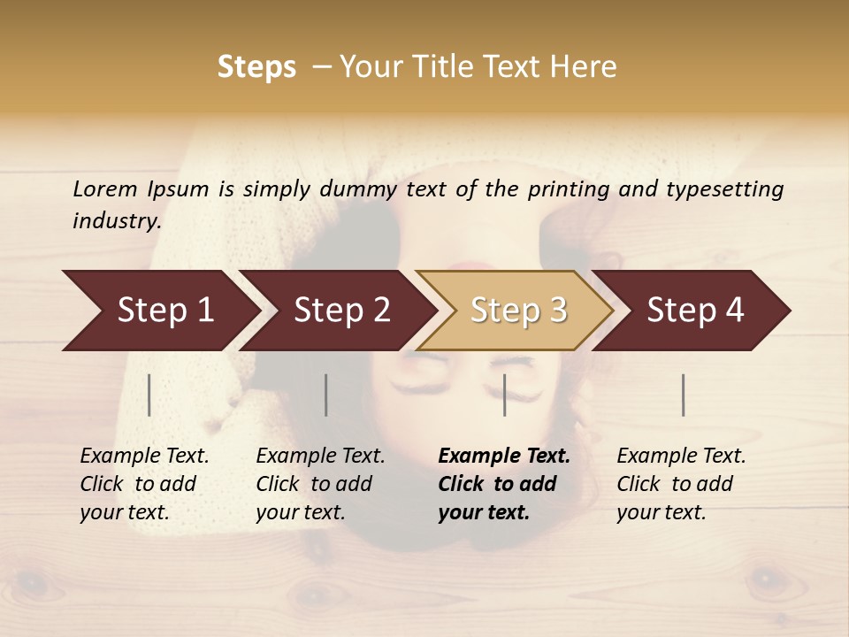A Woman Laying Down On A Wooden Floor With Her Eyes Closed PowerPoint Template