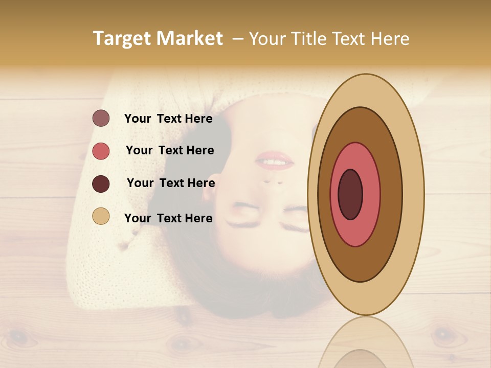 A Woman Laying Down On A Wooden Floor With Her Eyes Closed PowerPoint Template