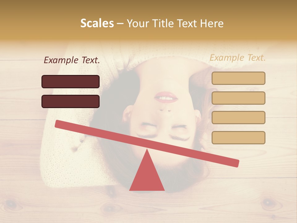 A Woman Laying Down On A Wooden Floor With Her Eyes Closed PowerPoint Template