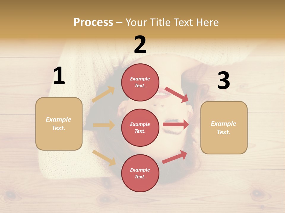 A Woman Laying Down On A Wooden Floor With Her Eyes Closed PowerPoint Template