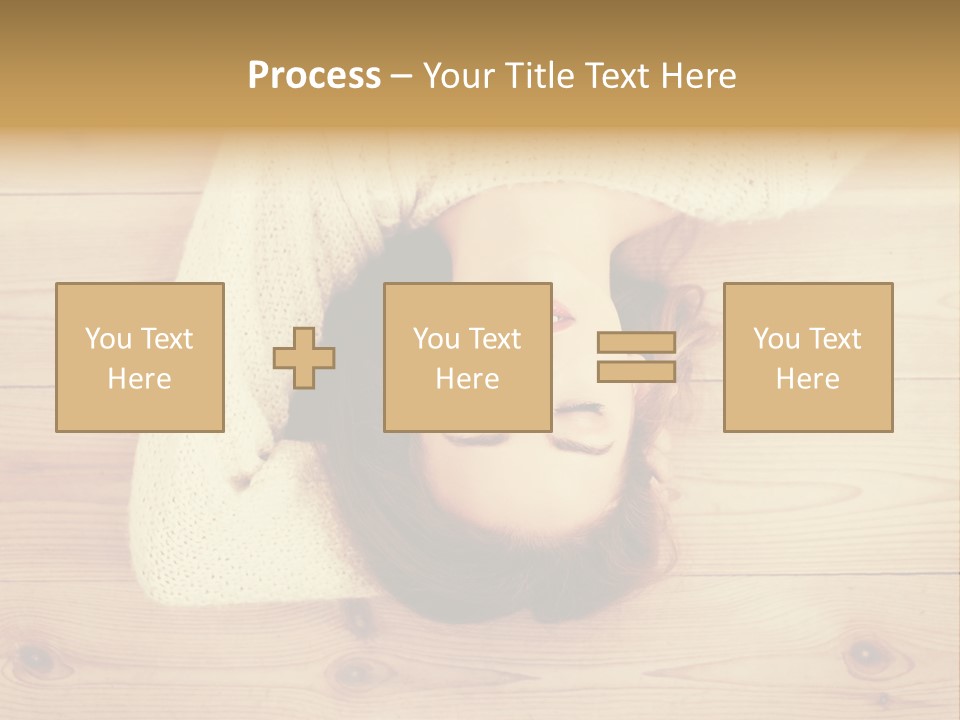 A Woman Laying Down On A Wooden Floor With Her Eyes Closed PowerPoint Template