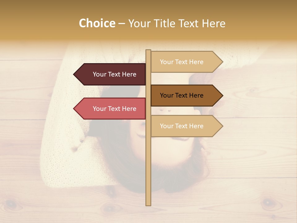 A Woman Laying Down On A Wooden Floor With Her Eyes Closed PowerPoint Template