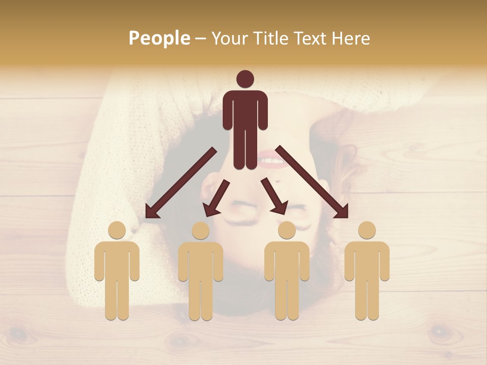 A Woman Laying Down On A Wooden Floor With Her Eyes Closed PowerPoint Template